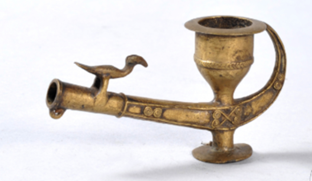 The brass tobacco pipe of kuki tribe
