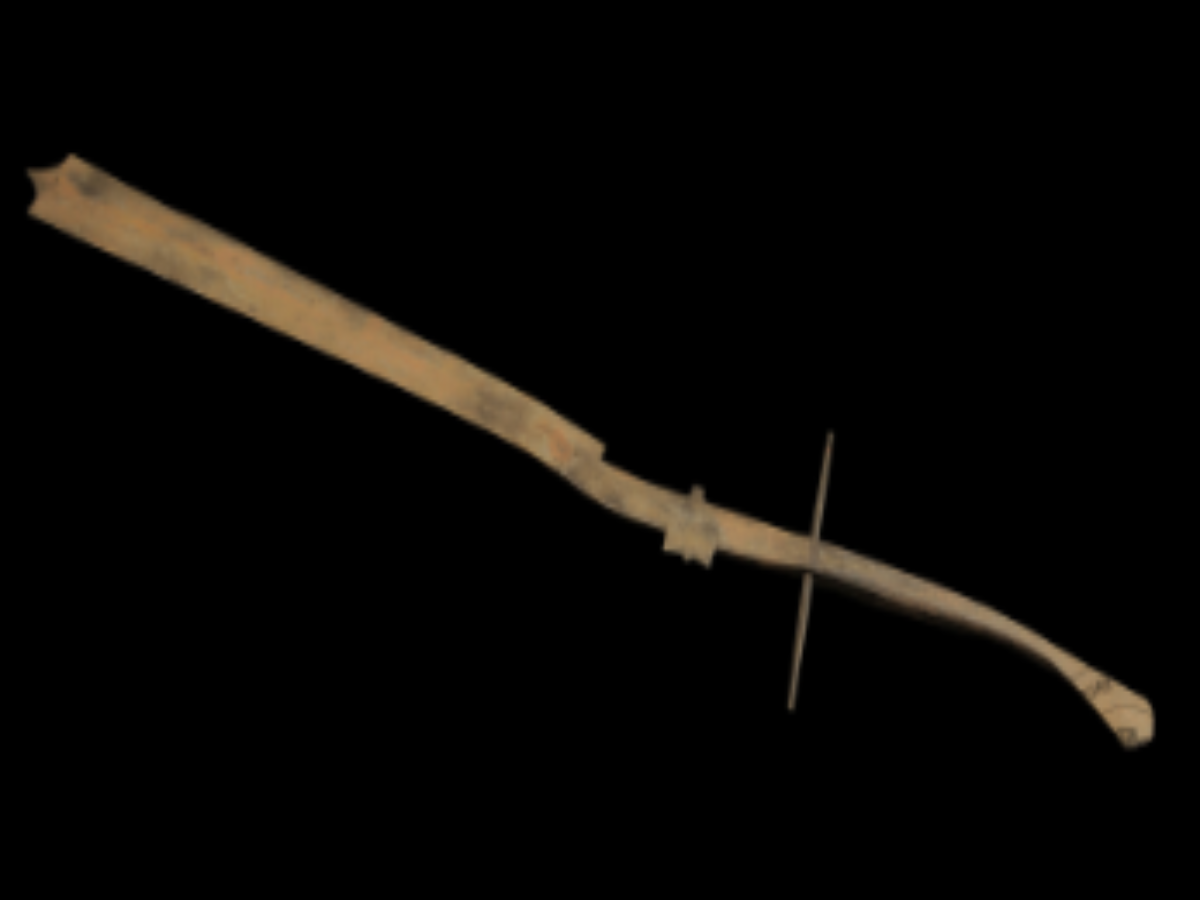 Traditional Iron Sword with Curved Handl Traditional Iron Sword with Curved Handl