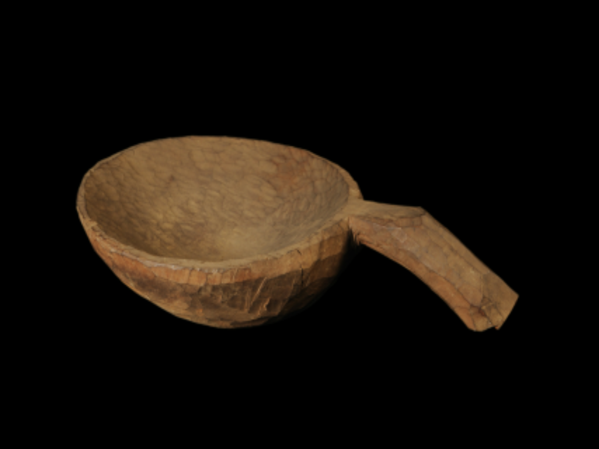 Wooden Bowl with Handle of rabha tribe Wooden Bowl with Handle of rabha tribe
