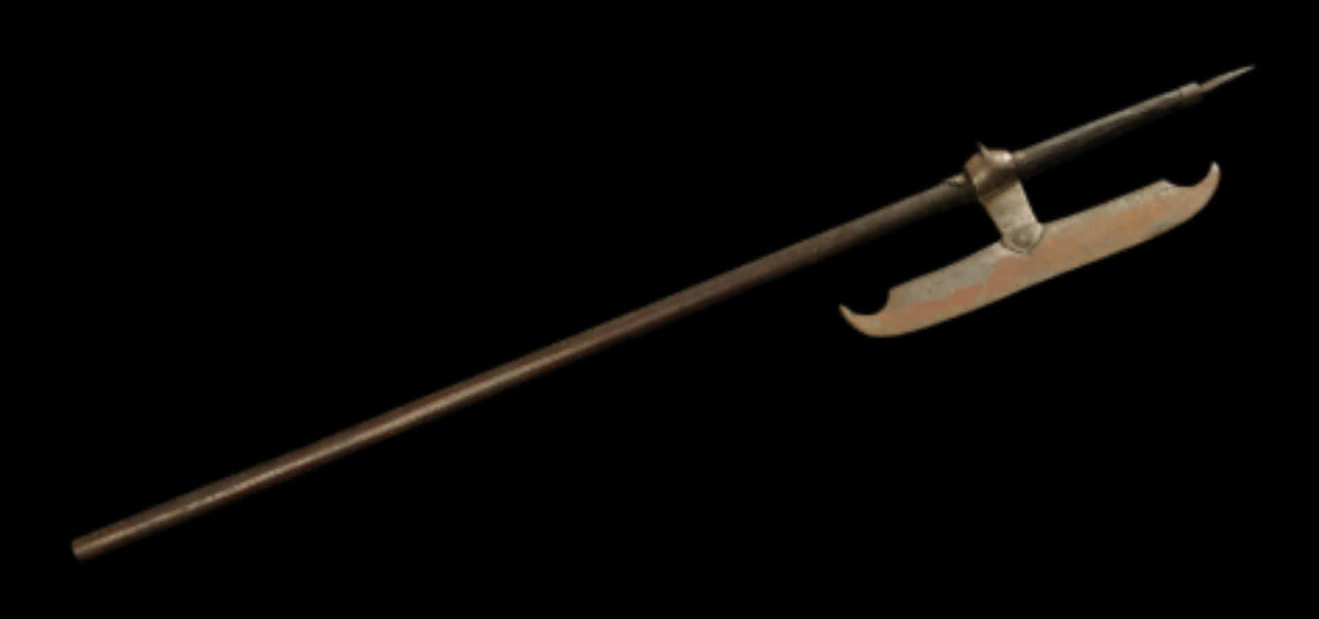 Iron battle axe with wooden handle Iron battle axe with wooden handle