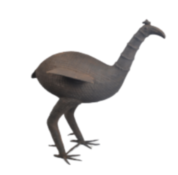 A Metallic Sculpture of a Peahen A Metallic Sculpture of a Peahen