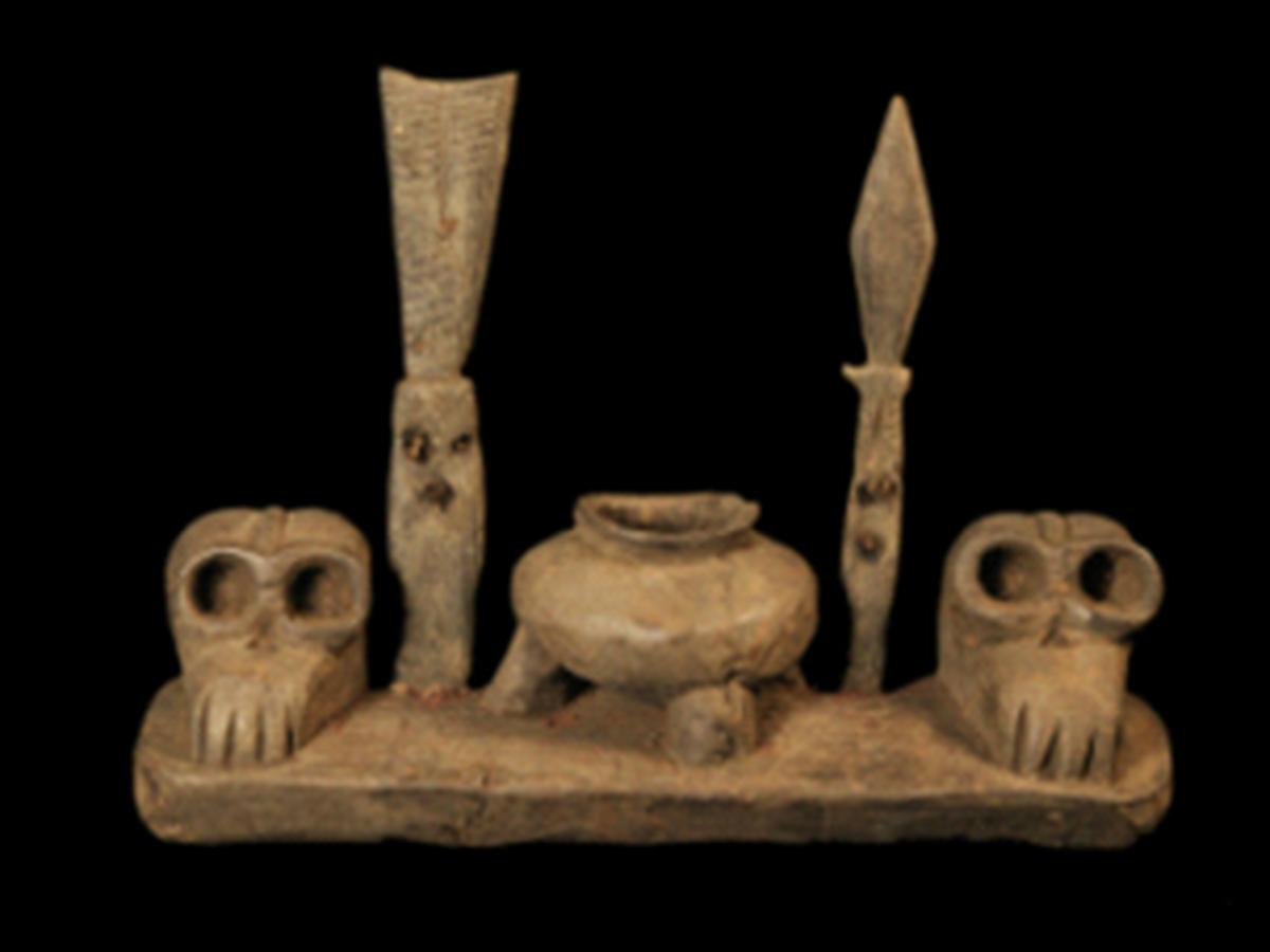 Carved wooden skull Carved wooden skull