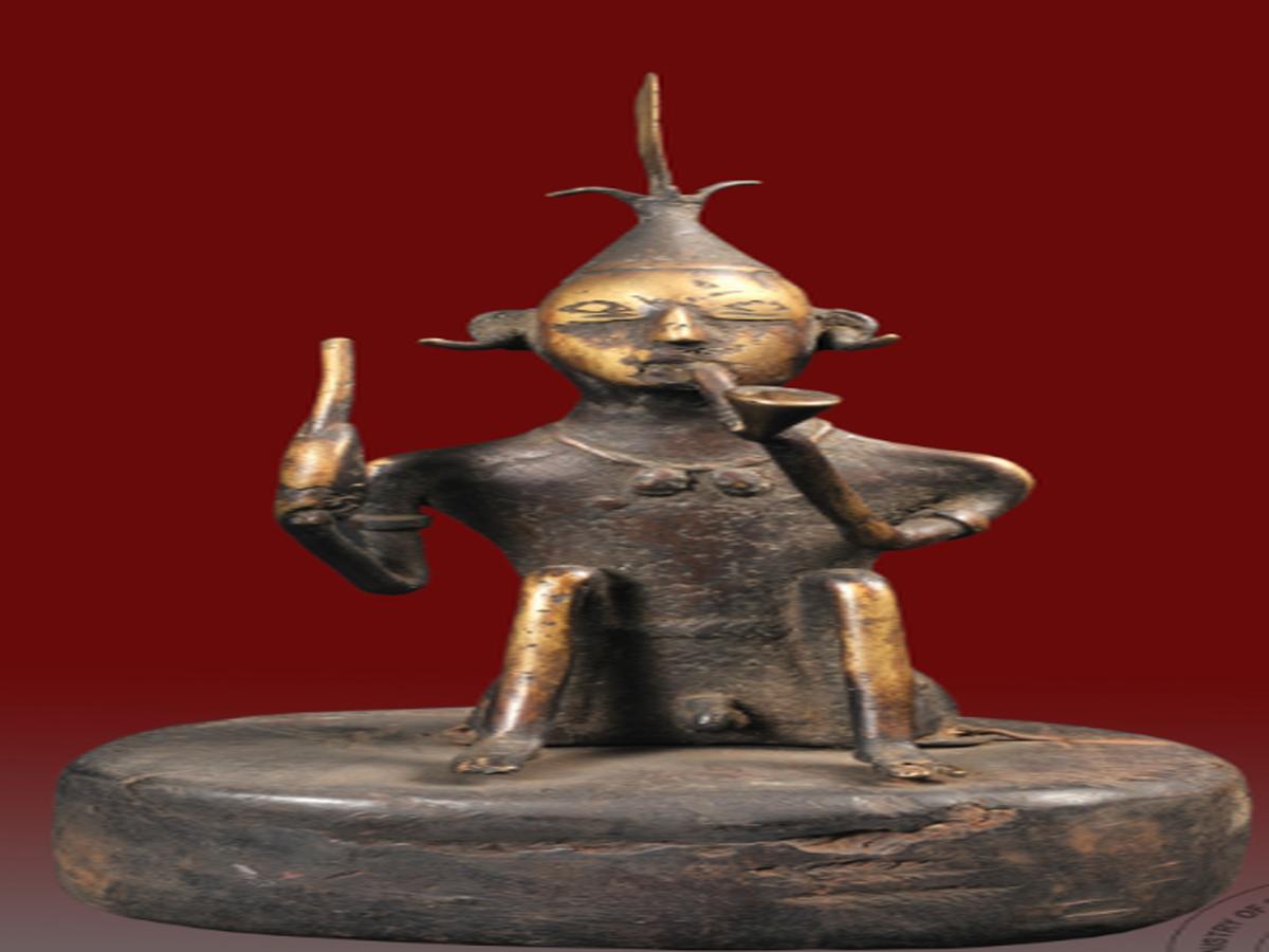 Brass Seated Konyak Warrior Brass Seated Konyak Warrior