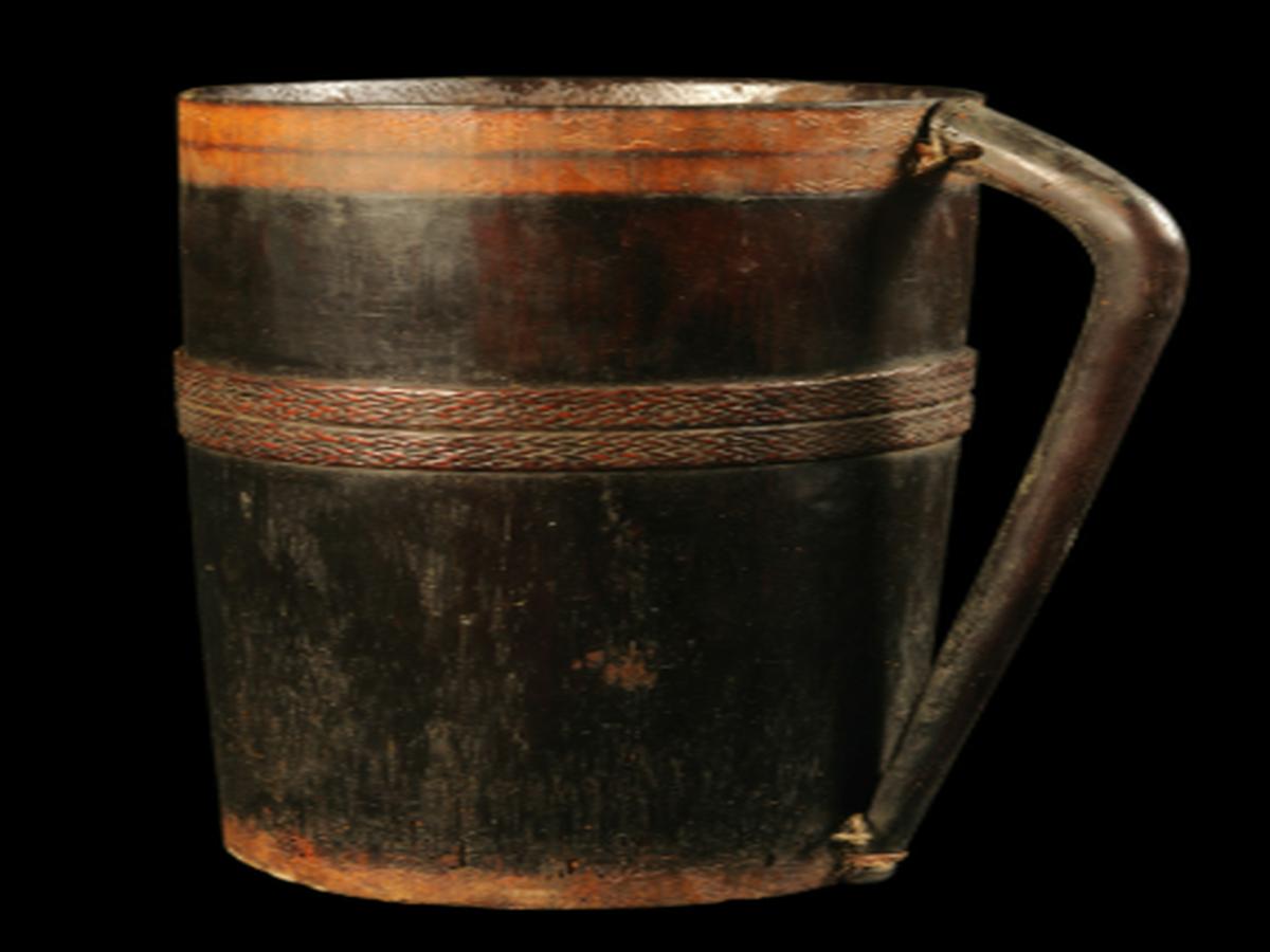 Cylindrical Cane-Bound Drinking Mugs Cylindrical Cane-Bound Drinking Mugs