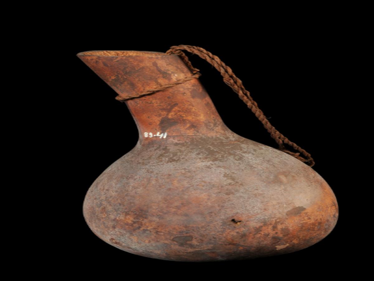 Blackish-brown gourd vessel Blackish-brown gourd vessel