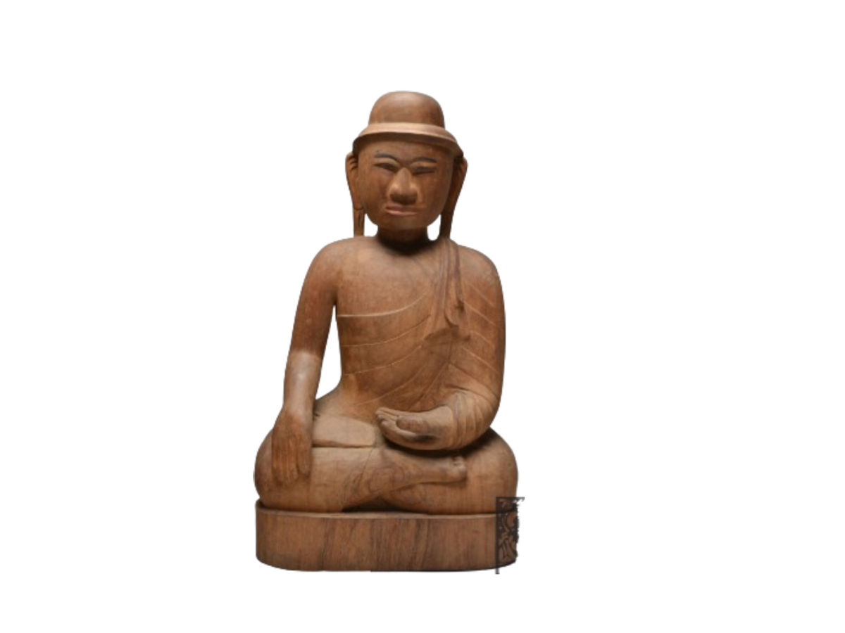 Buddha Wooden Sculpture in Bhumi-Sparsha Mudra Buddha Wooden Sculpture in Bhumi-Sparsha Mudra