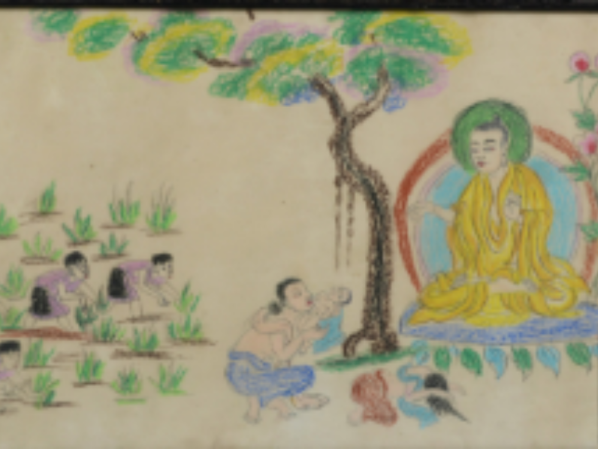The Art of Devotion: A Coloured Sketch from the Khampti Tribe The Art of Devotion: A Coloured Sketch from the Khampti Tribe