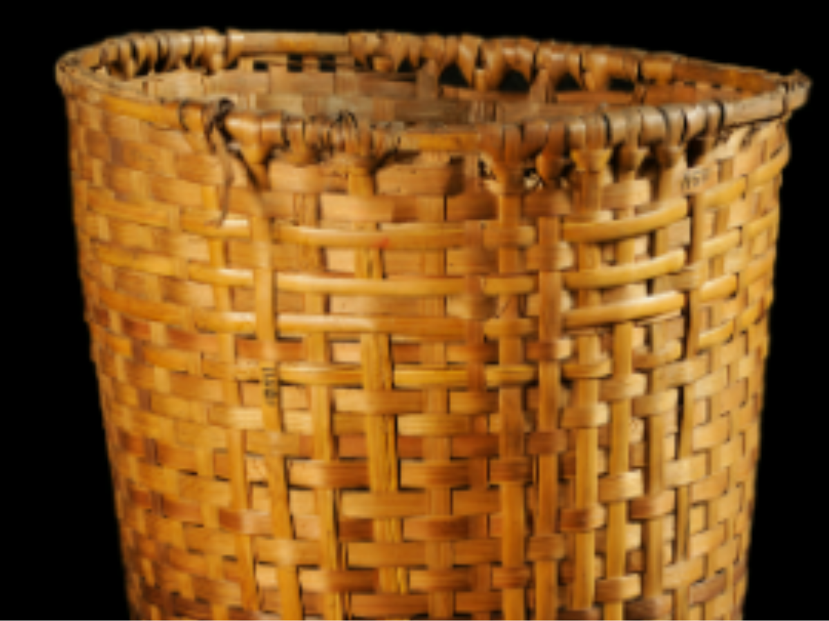 Pooni Cylindrical Cane Basket of Kadar Tribe Pooni Cylindrical Cane Basket of Kadar Tribe
