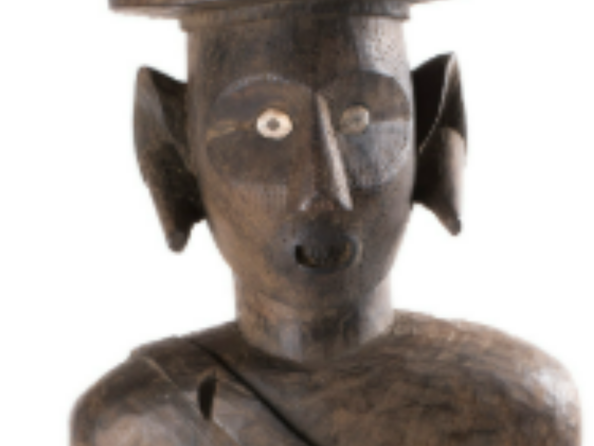 Wooden Sculpture of a Konyak Warrior Wooden Sculpture of a Konyak Warrior