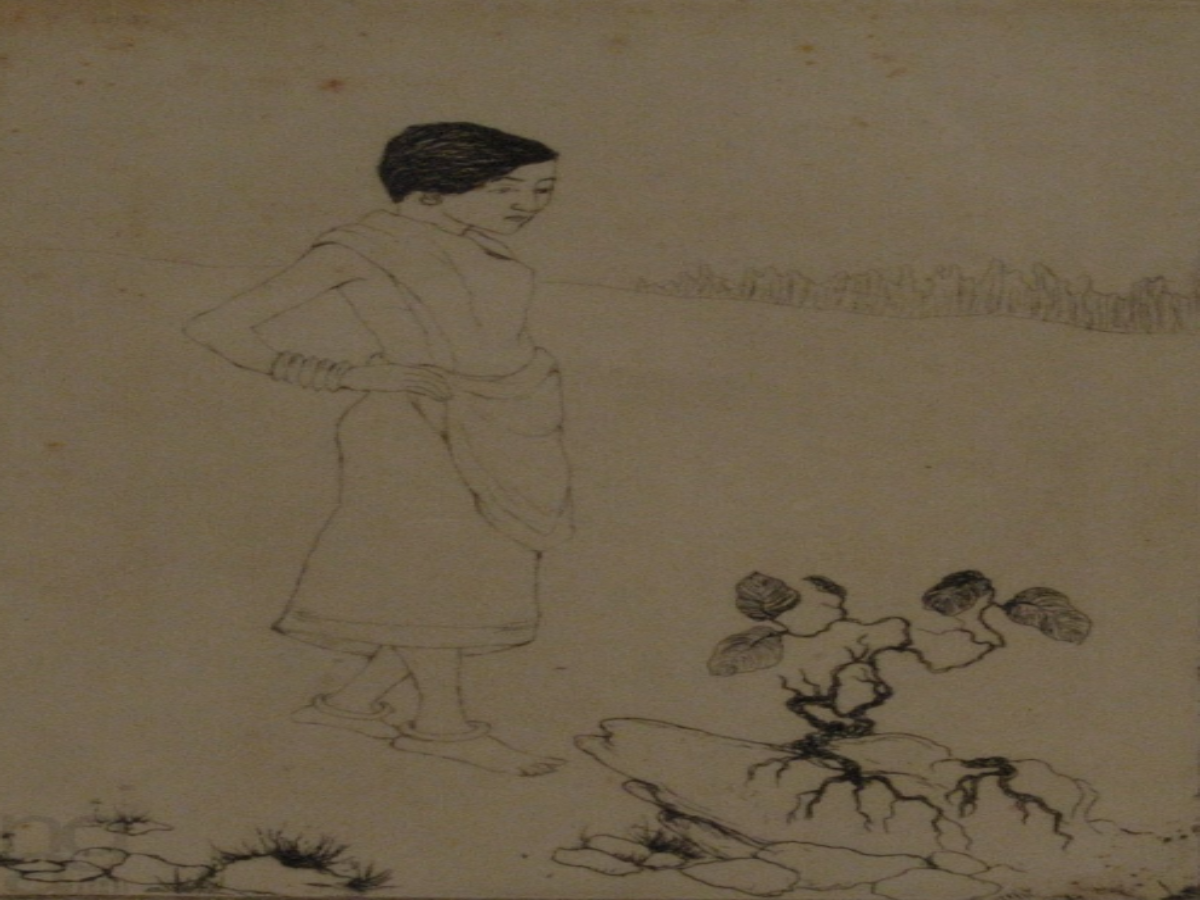 Santhal Maiden painting Santhal Maiden painting
