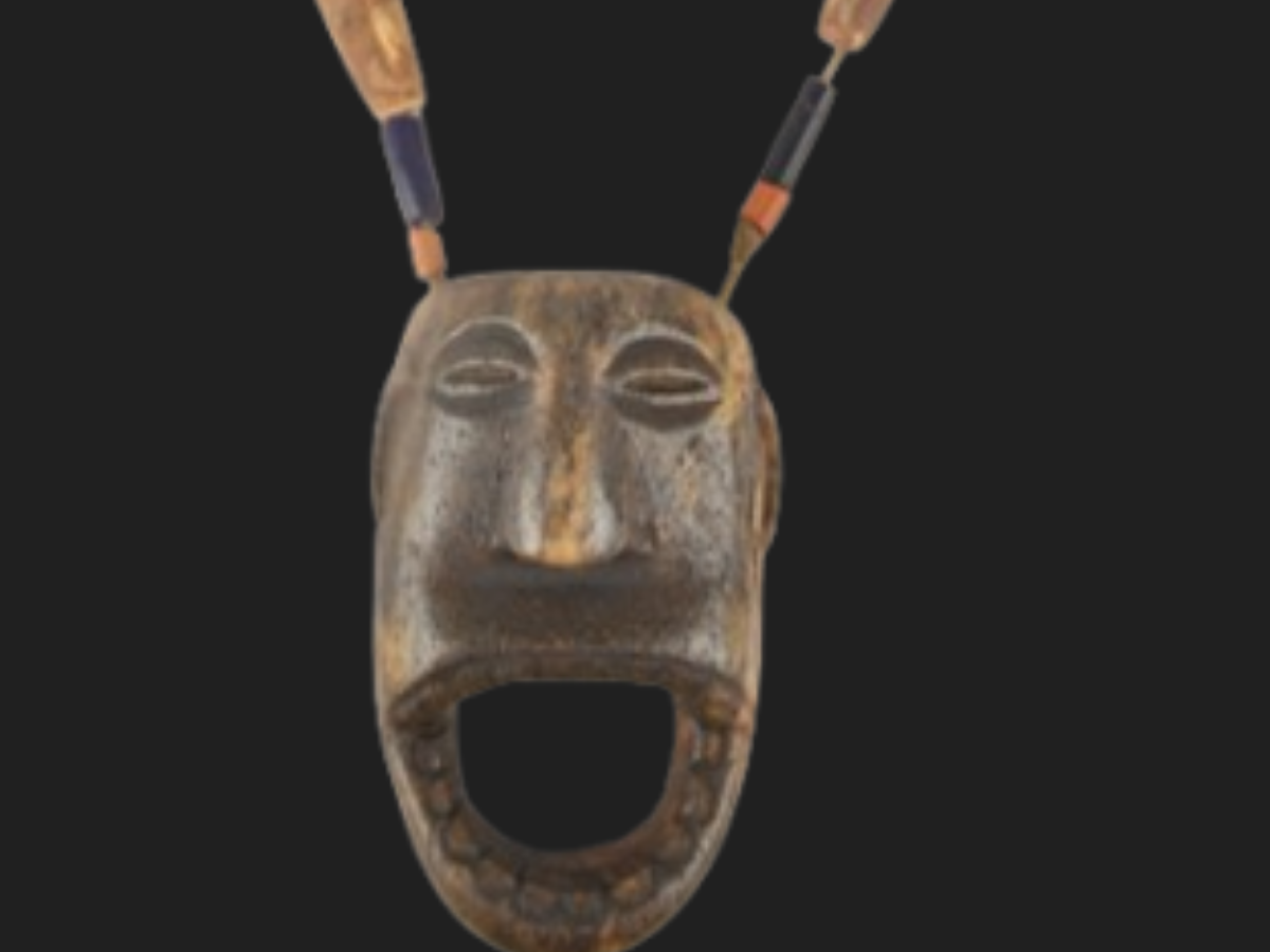 Naga Bead Necklace with Male Face Pendant Naga Bead Necklace with Male Face Pendant