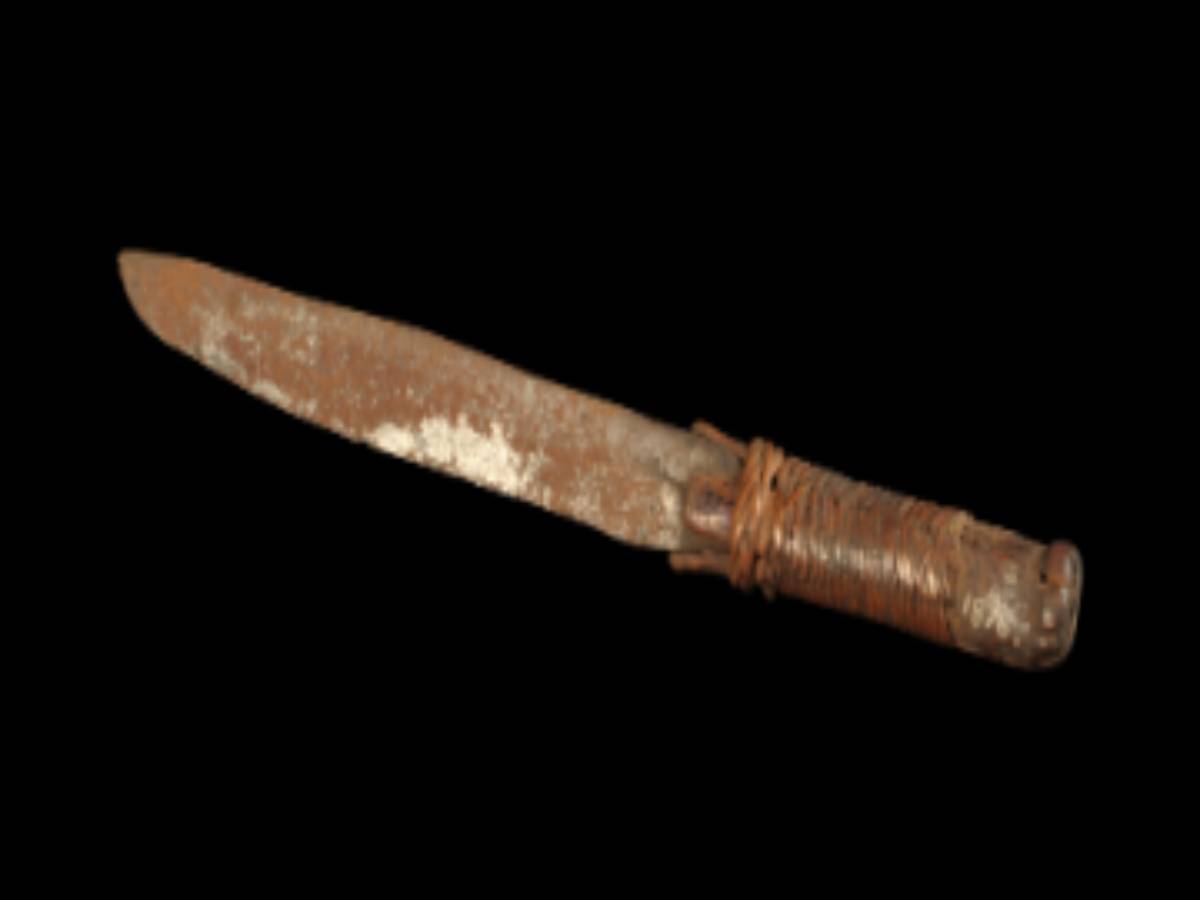 Iron Knife with Cane-Decorated Handle Iron Knife with Cane-Decorated Handle