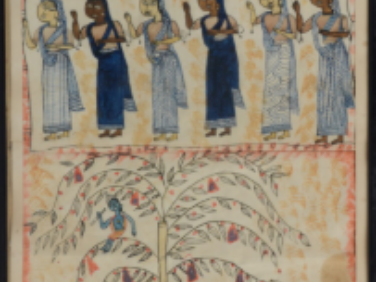 Santhal paintings expressing krishna-lila Santhal paintings expressing krishna-lila