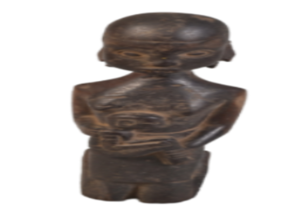 Sculpture of a female figure with a child Sculpture of a female figure with a child