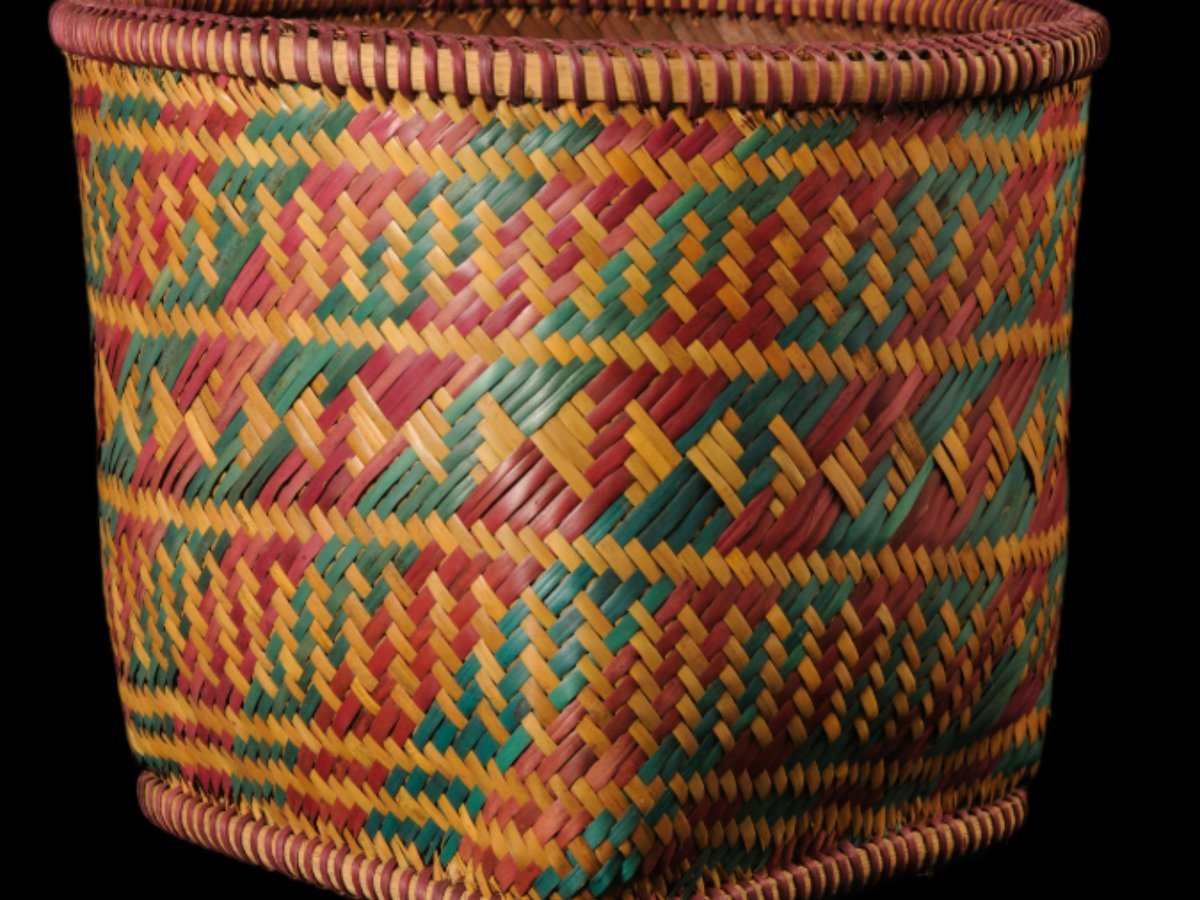 A beautifully crafted bamboo basket A beautifully crafted bamboo basket