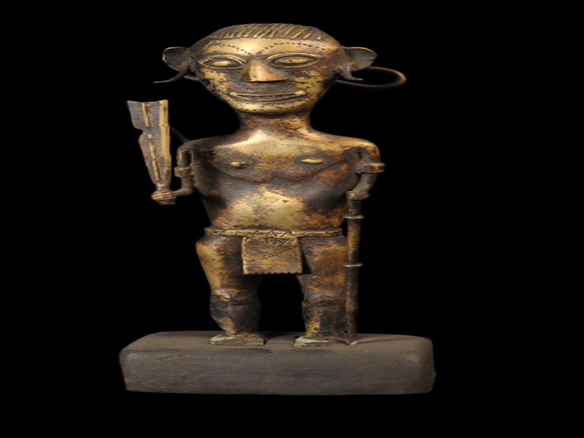 A detailed brass statue A detailed brass statue