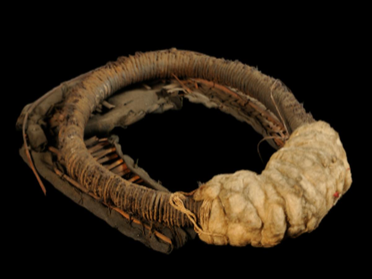 An oval cane headdress An oval cane headdress