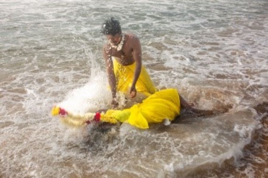 Men Bathing in River Men Bathing in River