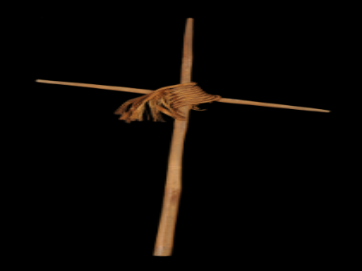 Tool is made of two slender sticks Tool is made of two slender sticks