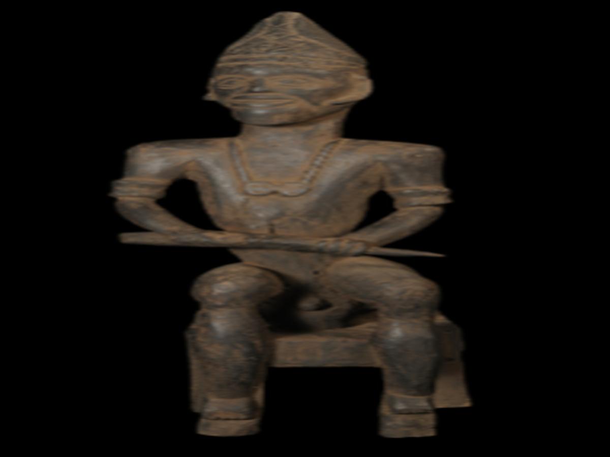 Wooden sculpture of brave man Wooden sculpture of brave man